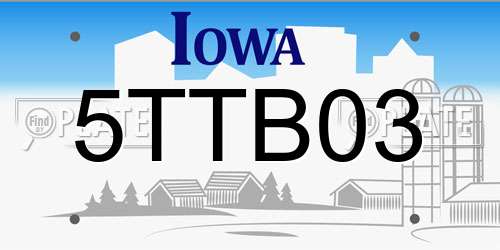 5TTB03 Iowa License Plate