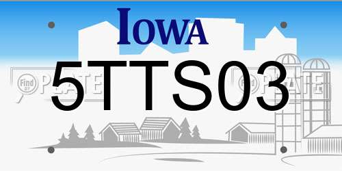 5TTS03 Iowa License Plate