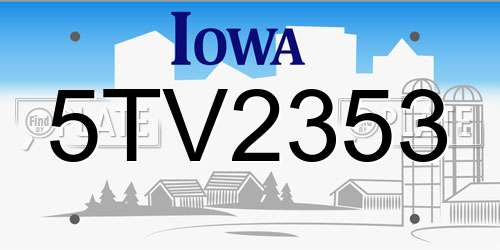 5TV2353 Iowa License Plate