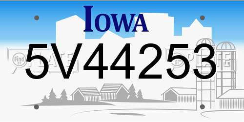 5V44253 Iowa License Plate