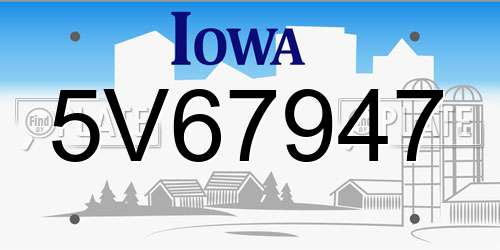 5V67947 Iowa License Plate