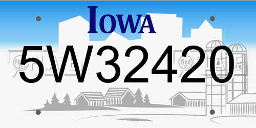 5W32420 Iowa License Plate