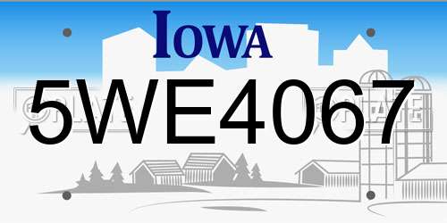 5WE4067 Iowa License Plate