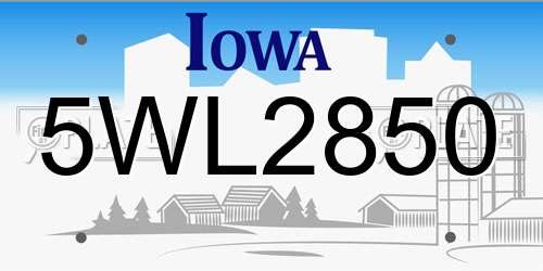5WL2850 Iowa License Plate