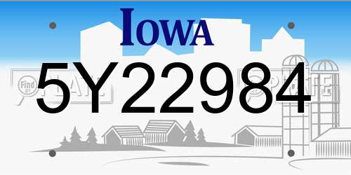 5Y22984 Iowa License Plate