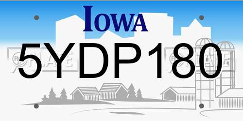 5YDP180 Iowa License Plate