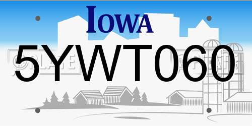 5YWT060 Iowa License Plate
