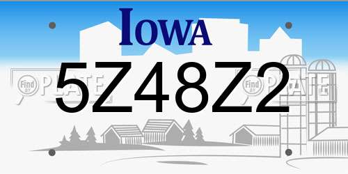 5Z48Z2 Iowa License Plate