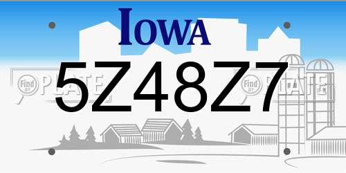 5Z48Z7 Iowa License Plate