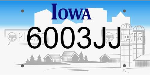 6003JJ Iowa License Plate