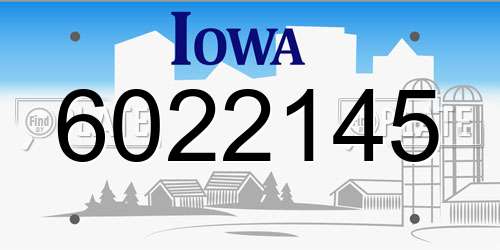 6022145 Iowa License Plate