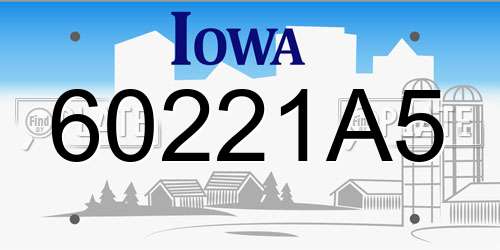 60221A5 Iowa License Plate