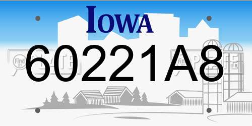 60221A8 Iowa License Plate