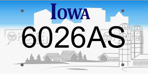 6026AS Iowa License Plate