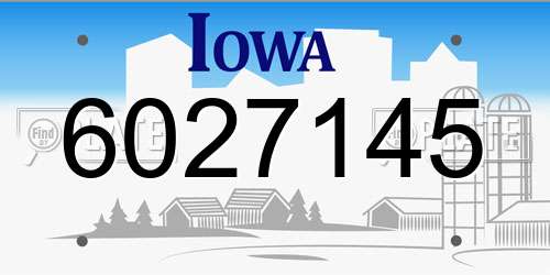 6027145 Iowa License Plate