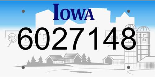 6027148 Iowa License Plate