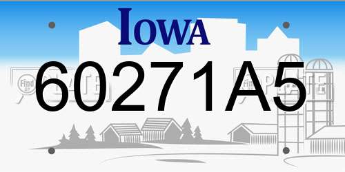 60271A5 Iowa License Plate