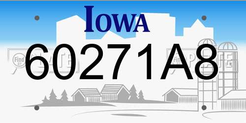 60271A8 Iowa License Plate