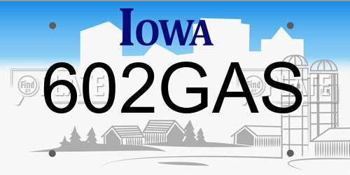602GAS Iowa License Plate