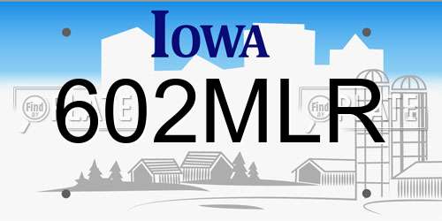602MLR Iowa License Plate