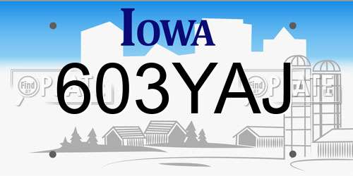 603YAJ Iowa License Plate
