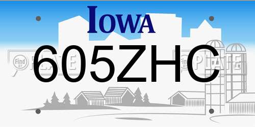 605ZHC Iowa License Plate