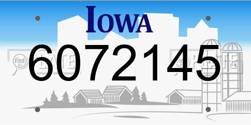 6072145 Iowa License Plate