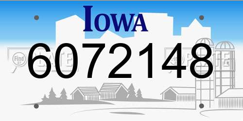 6072148 Iowa License Plate
