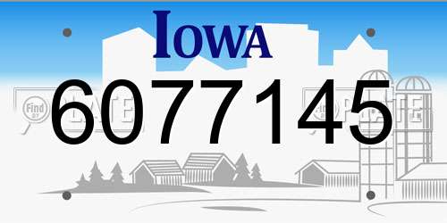 6077145 Iowa License Plate