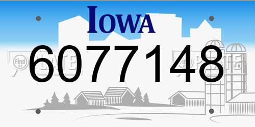 6077148 Iowa License Plate