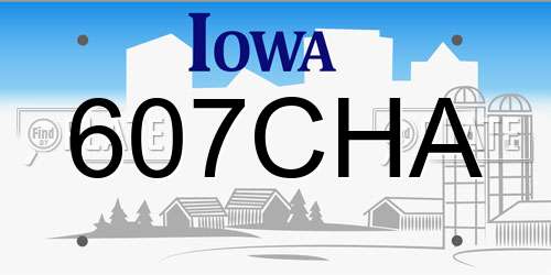 607CHA Iowa License Plate