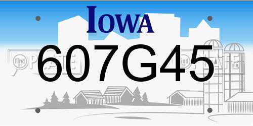 607G45 Iowa License Plate