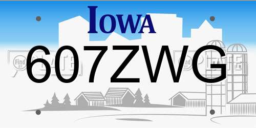 607ZWG Iowa License Plate