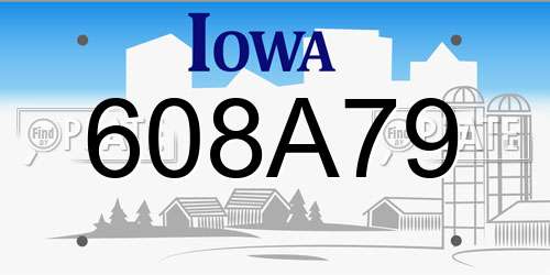 608A79 Iowa License Plate