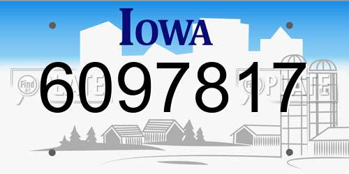 6097817 Iowa License Plate