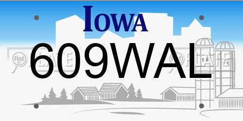 609WAL Iowa License Plate