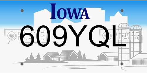 609YQL Iowa License Plate