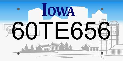 60TE656 Iowa License Plate
