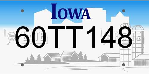 60TT148 Iowa License Plate