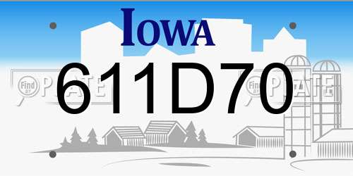 611D70 Iowa License Plate