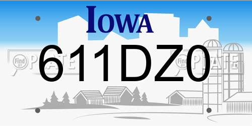 611DZ0 Iowa License Plate