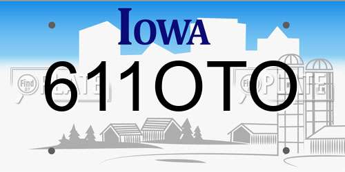 611OTO Iowa License Plate
