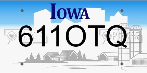 611OTQ Iowa License Plate