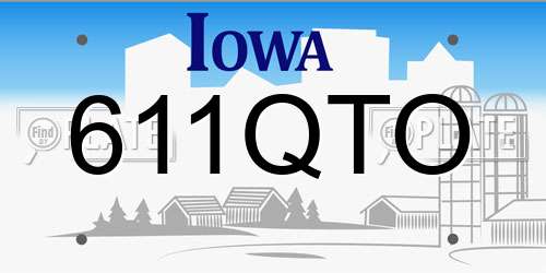 611QTO Iowa License Plate