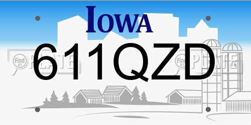 611QZD Iowa License Plate