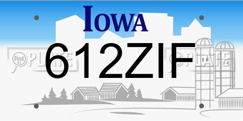 612ZIF Iowa License Plate
