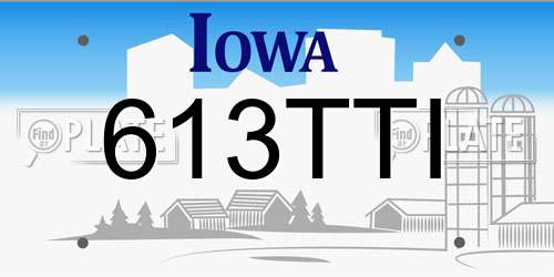 613TTI Iowa License Plate