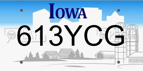 613YCG Iowa License Plate