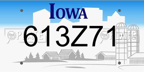 613Z71 Iowa License Plate