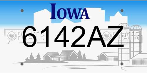 6142AZ Iowa License Plate